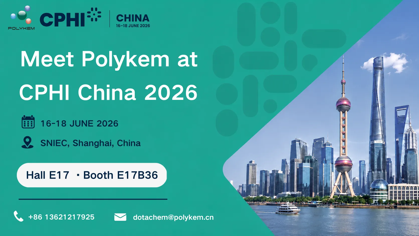 Polykem bude vystaven na CPHI & PMEC China 2026
